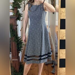 NWT CALVIN KLEIN Women's Career Dress Size 6 Herringbone Sleeveless Knee-Length